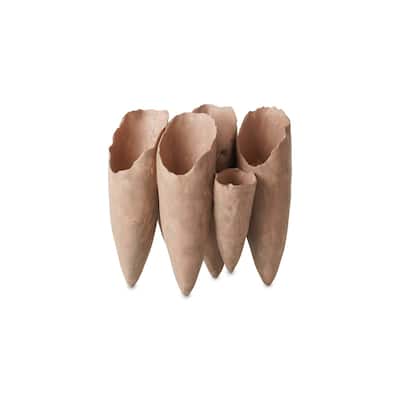 Clustered Conical Shaped Ceramic Vase - 10" - Brown