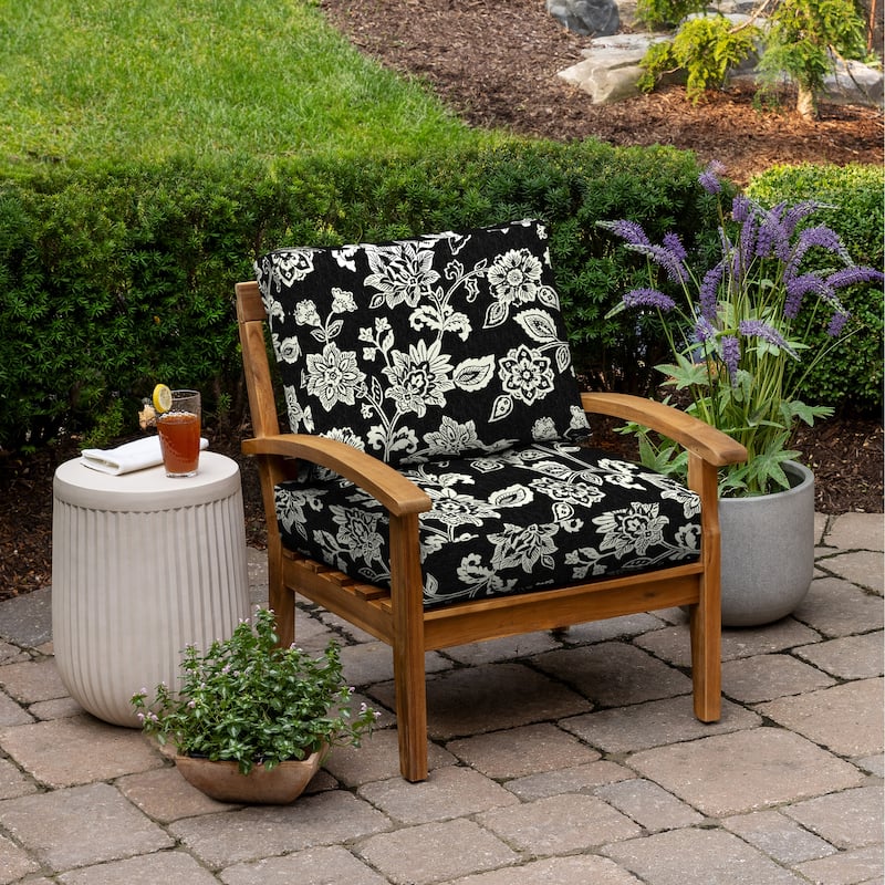 ARDEN Outdoor Plush Modern Tufted Blowfill Deep Seat Set, 24 x 24