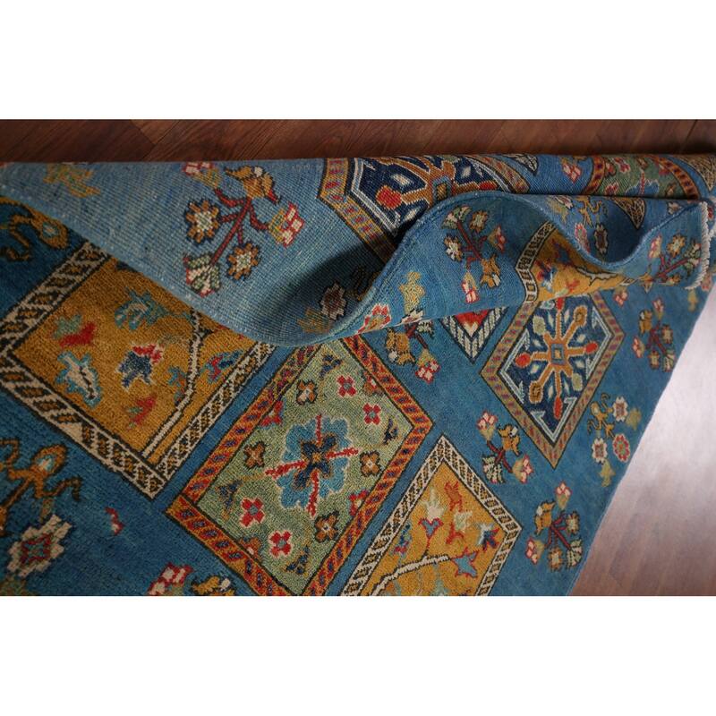Garden Design Kazak Oriental Accent Rug Hand-Knotted Wool Carpet - 3'8" x 4'11"