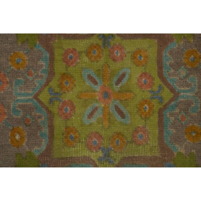 Hand Knotted Oriental 100% Wool Carpet Traditional Floral Oranges & Rust Tabriz Area Rug - 9' 7'' X 6' 2''