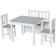 preview thumbnail 2 of 14, Qaba 4-Piece Childrens Table Set with Kids Storage Bench