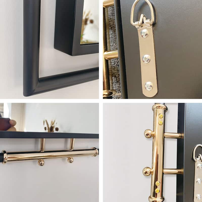 MacLuu Black and Gold Rectangle Wall Mirror - Black & Gold - 36.62" x 20.87"
