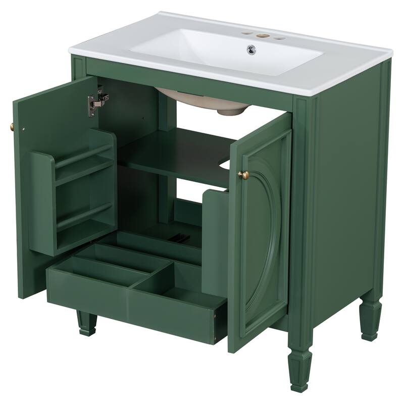 Bathroom Vanity with Sink, Storage Cabinet with Adjustable Shelves, Vanity Set with Soft Close Door and Drawer