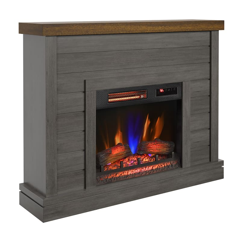 duraflame® Shiplap Wall Mantel Electric Fireplace - Weathered Grey