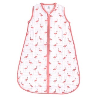 Yoga Sprout Baby Girl Sleeveless Muslin Cotton Sleeping Bag, Sack, Blanket, Flamingo