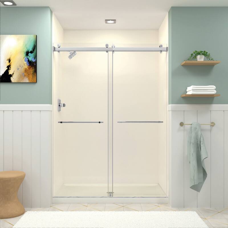 Transolid BYPT608010C-BK Brooklyn 80" High x 60" Wide Bypass Frameless