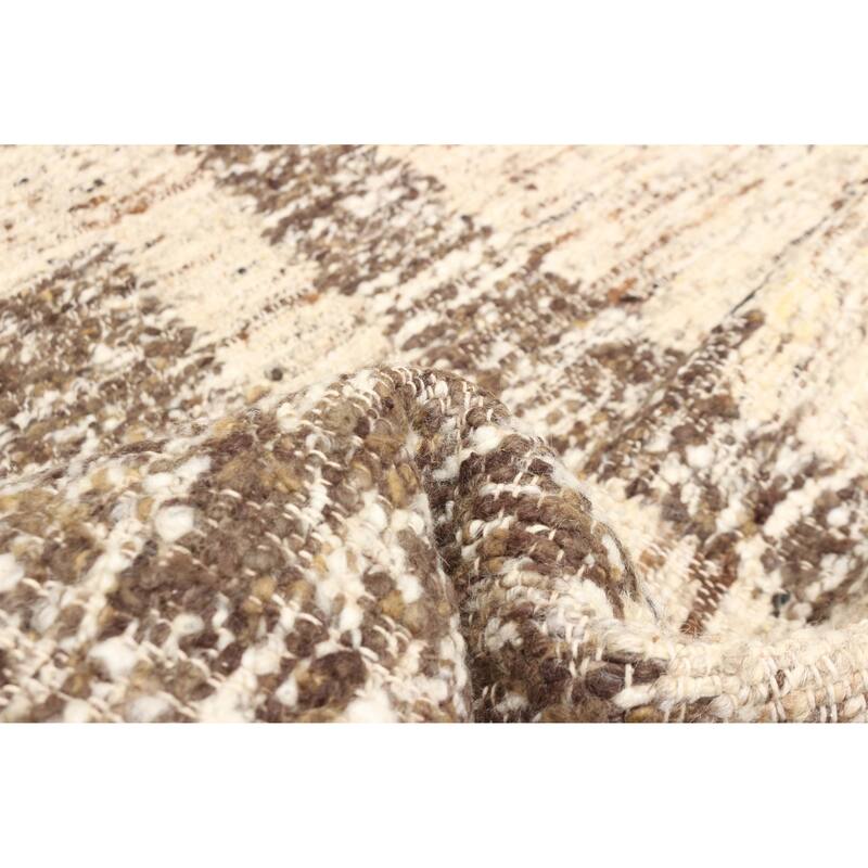 ECARPETGALLERY Braid weave Sienna Beige Wool Rug - 5'7 x 7'9