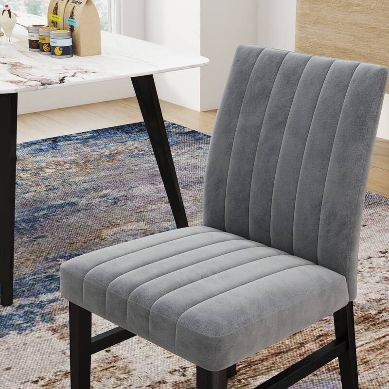 Contemporary Upholstered Dining Chairs, Set of 2