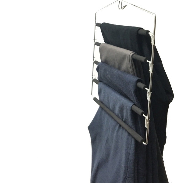 Non-Slip Multi 5 layer Hangers Blouse Tops Trouser Holder Space Storage Rack