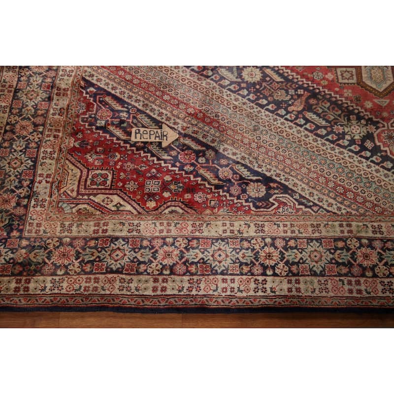 Vegetable Dye Shiraz Kashkoli Persian Vintage Rug Handmade Wool Carpet - 6'9"x 9'6"