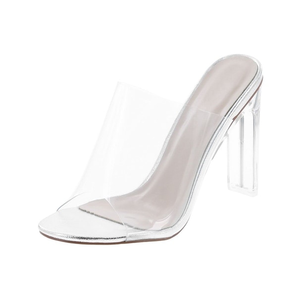 silver clear sandals