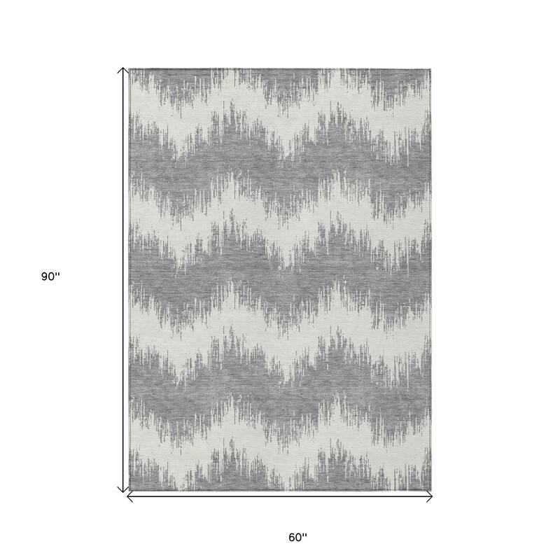 HomeRoots Chevron Transitional Rectangle Outdoor Rug