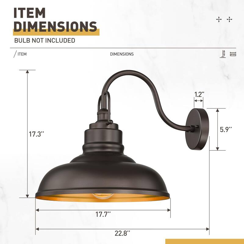 Exterior Outdoor Wall Sconce, Barn Light, Oil Rubbed Bronze