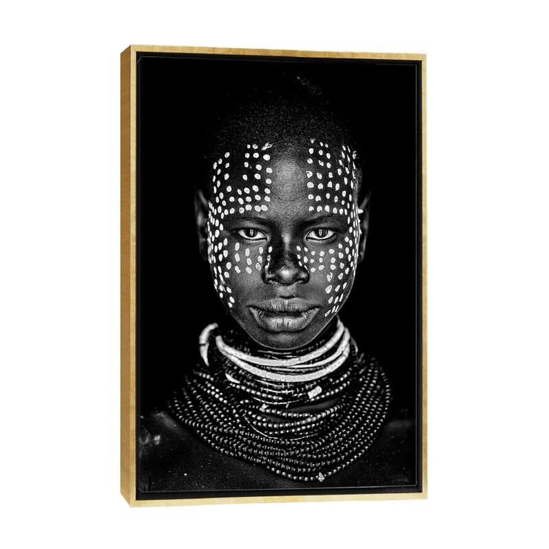 iCanvas "Karo Woman" by Vedran Vidak Framed Canvas Print - Gold - 48x32