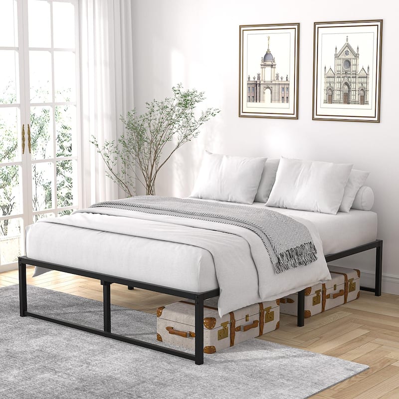 16 inch Bed Frames Heavy Duty Metal Twin/Full/Queen/King Size Platform BedFrame, No Box Spring Needed, Black Beds