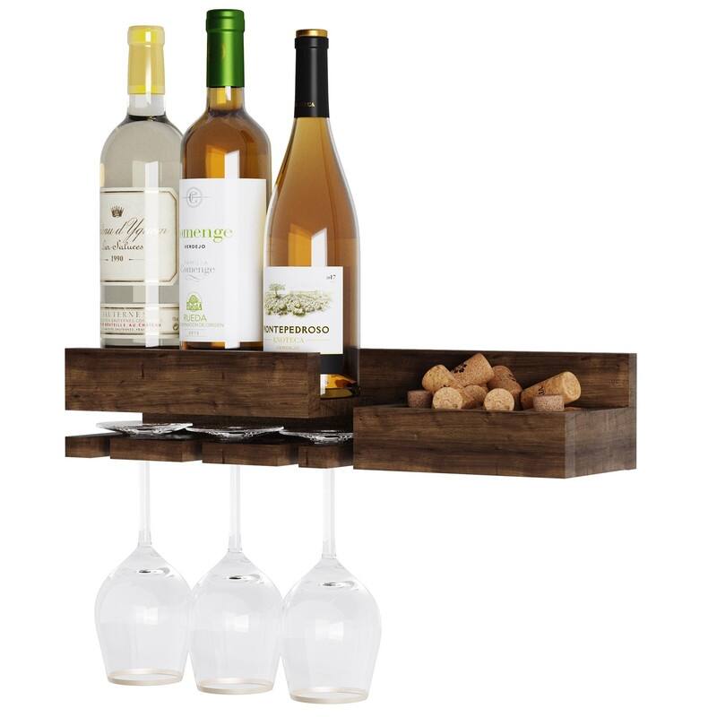 Semillon Wall Mounted Wine Rack - 17"D x 4"W x 3"H