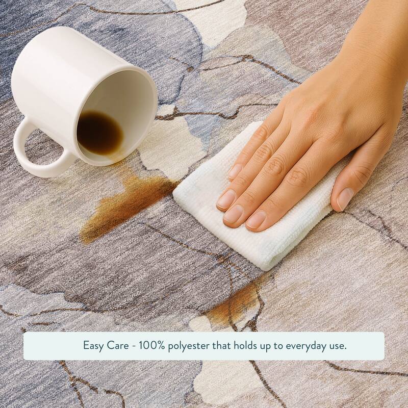 Machine Washable Indoor/ Outdoor Floral Mara Chantille Rug