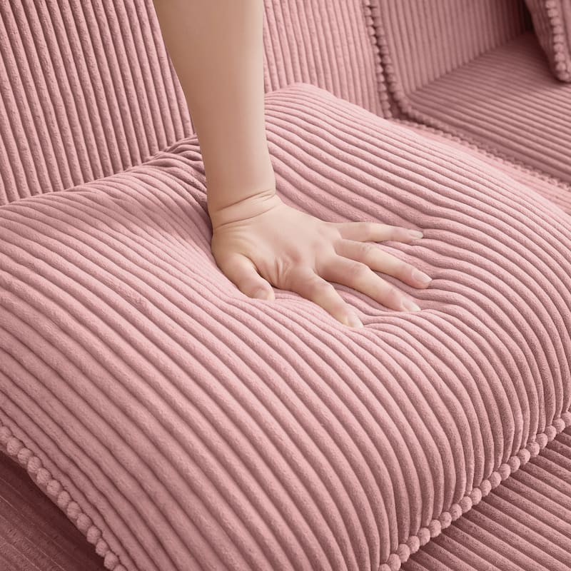 GDFStudio - Modular 4-Seater 153.5" Corduroy Boneless Cloud Sofa