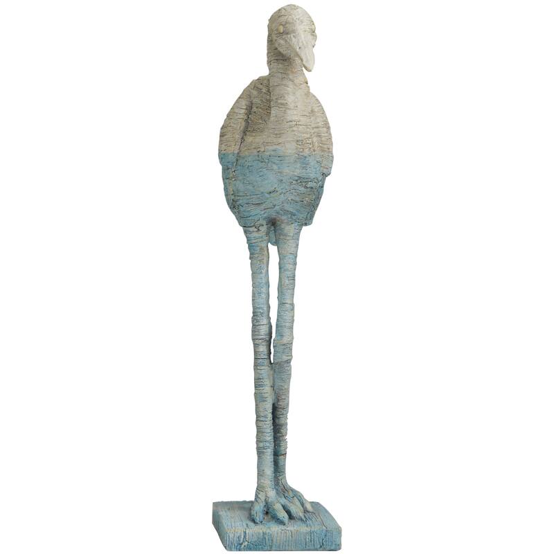Light Blue Polystone Textured Ombre Flamingo Decorative Sculpture
