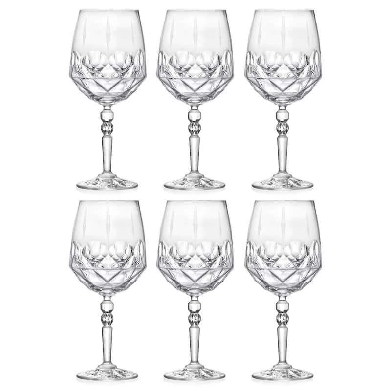 Goblet Red Wine Water Glass Set of 6 24 oz. by Majestic Gifts Inc. Made in Europe