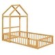 preview thumbnail 53 of 94, Wooden Floor Bed with Fence Railings and Detachable Headboard, Kids Dress Up Rack, Kids Montessori Style Playhouse Frame