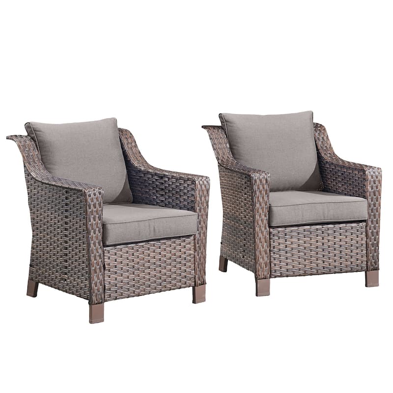 Pocassy Outdoor Chair with Comfortable Cushion Set of 2