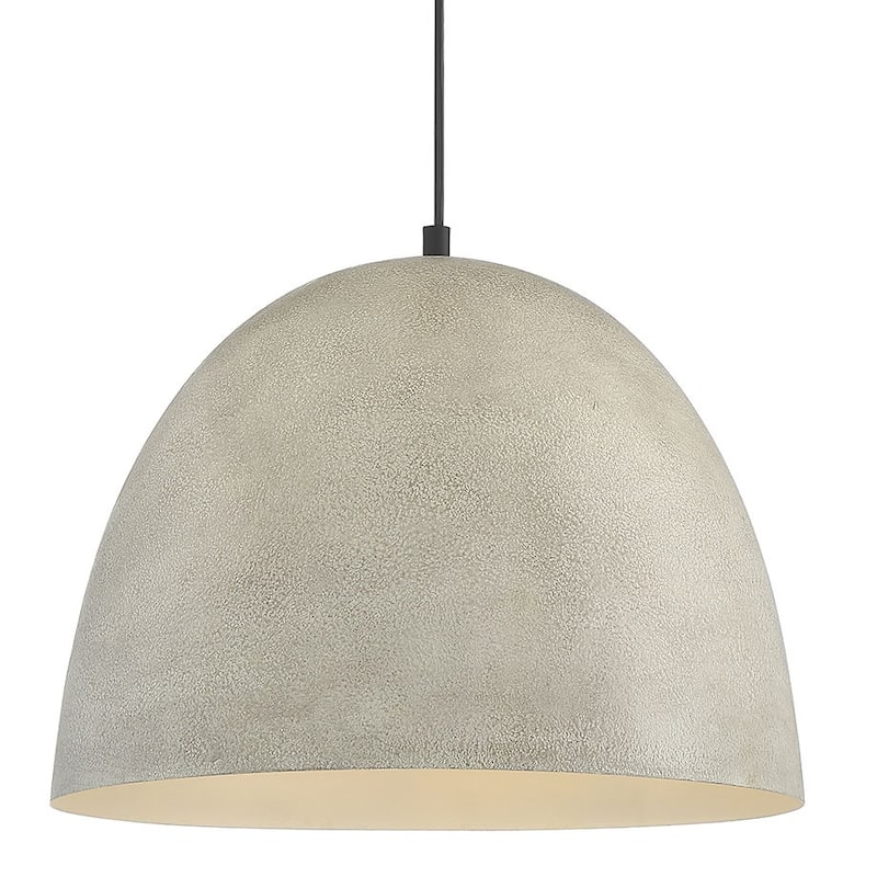 Meridian M70093 16" Wide Stone Pendant - Matte Black