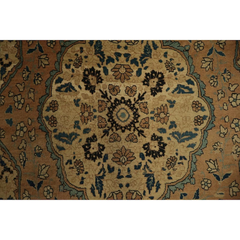 Hand Knotted Oriental 100% Wool Carpet Traditional Floral Oranges & Rust Tabriz (Haj Jalili) Area Rug - 6' 1'' X 4' 5''