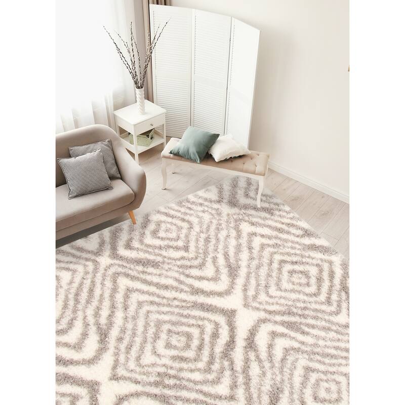 ECARPETGALLERY Agadir Abstract Contemporary Shag Rug
