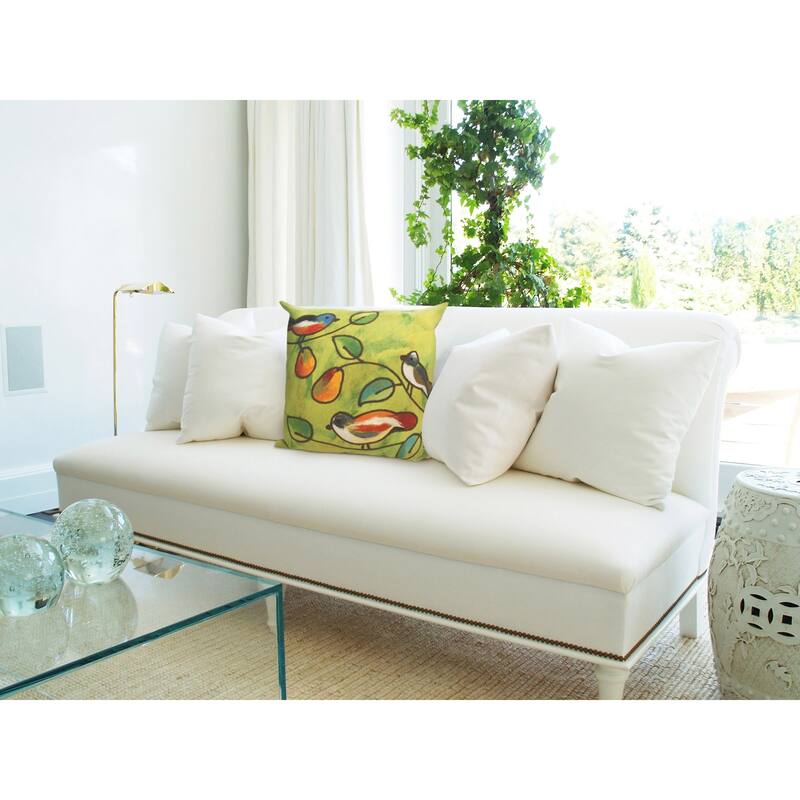 Liora Manne Visions III Song Birds Indoor/Outdoor Pillow Green 20" Square