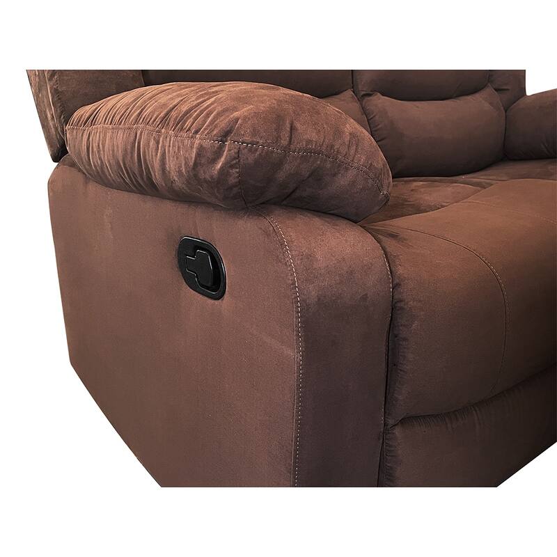 2-Piece Suede Fabric Manual Reclining Living Room Sofa Set