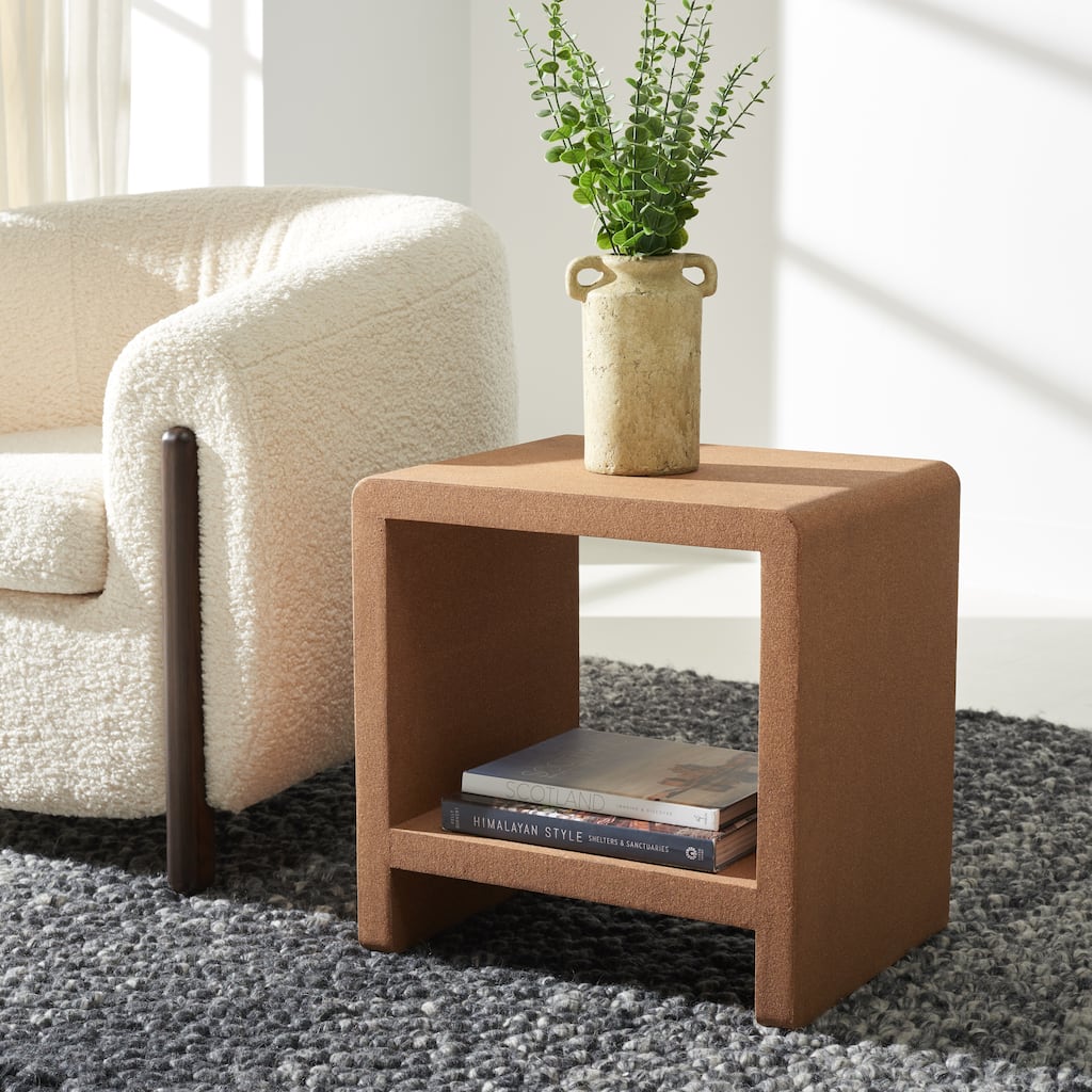 SAFAVIEH Couture Liivia Cork Cork Accent Table - 18" W x 14" D x 18" H - 18Wx14Dx18H
