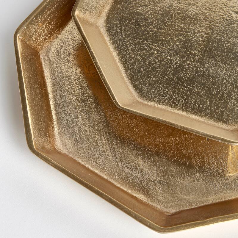 Dezi Octagonal Serving Trays, Set Of 2