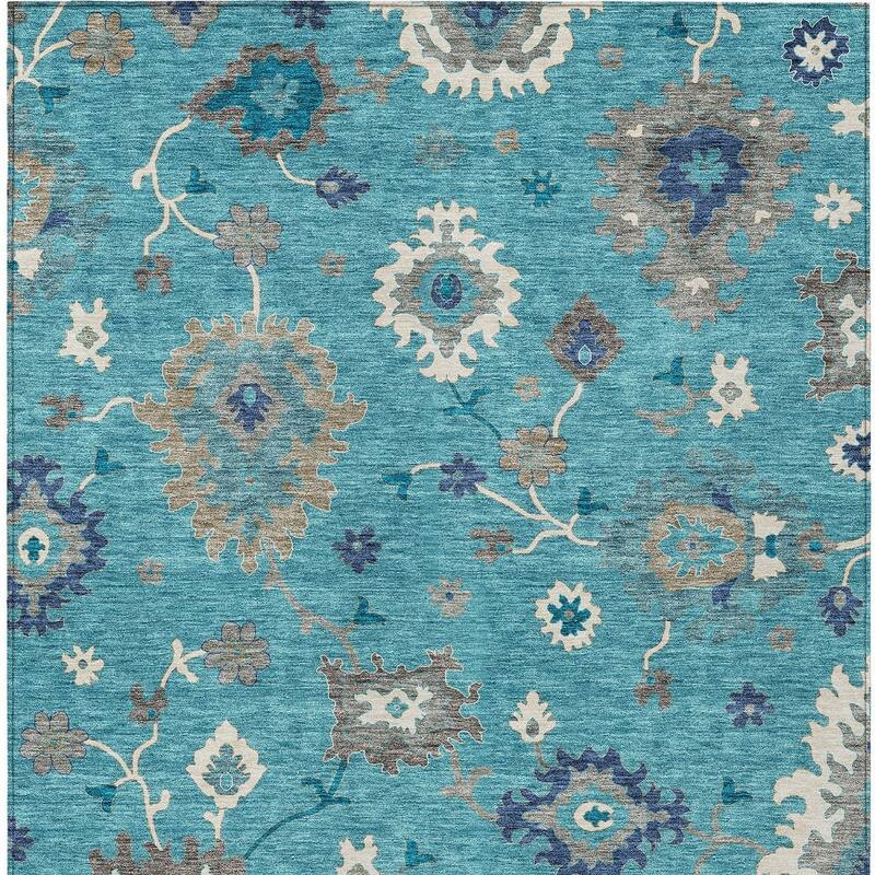 HomeRoots Floral Traditional Rectangle Outdoor Rug