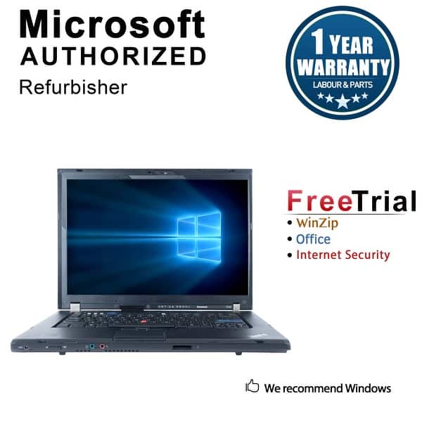 Refurbished Lenovo Thinkpad T500 15 4 Laptop Intel Core 2 Duo P8400 2 26g 4g Ddr3 160g Dvd Win 10 Pro 64 1 Year Warranty Overstock 12436124