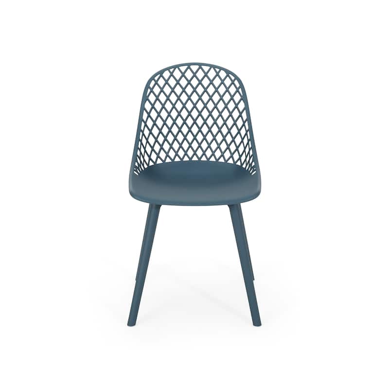 Roomfitters Contemporary Outdoor Chairs with Diamond Cutout Backrest, Stackable Patio Seating, Set of 2