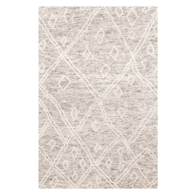 ECARPETGALLERY Hand-knotted Tangier Grey Wool Rug - 5'1 x 7'9