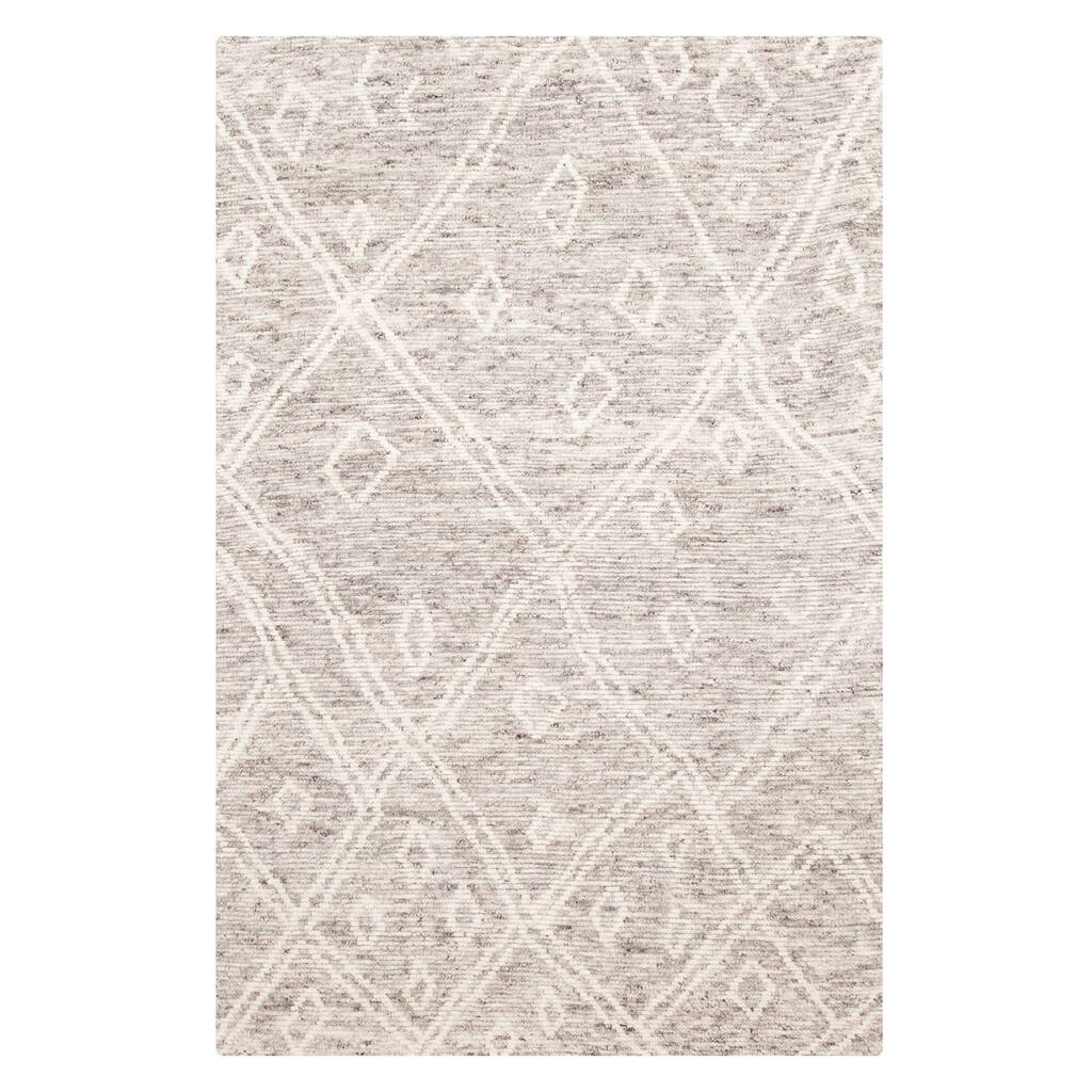 ECARPETGALLERY Hand-knotted Tangier Grey Wool Rug - 5'1 x 7'9