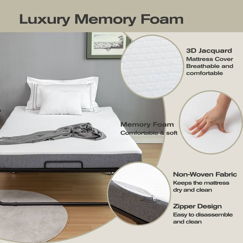 Foldable Guest Bed with Mattress & Cover