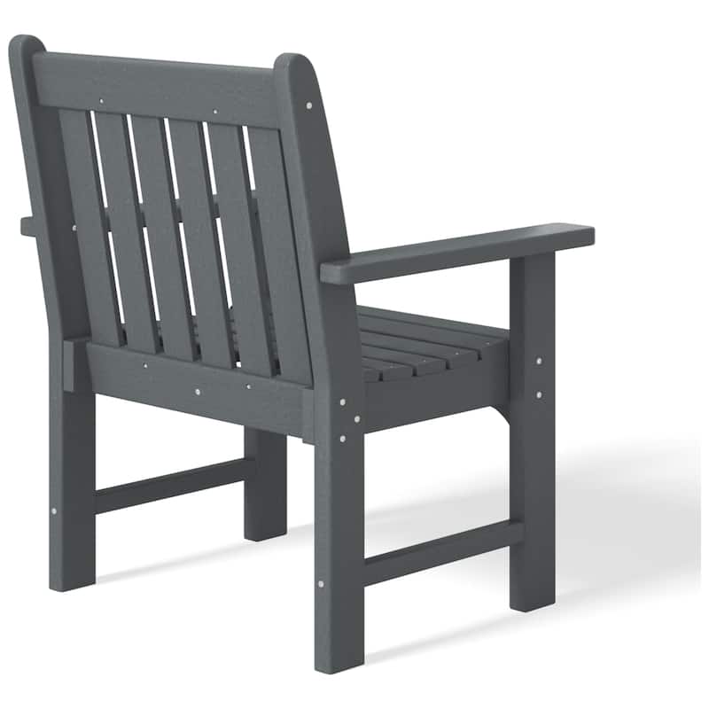 Polytrends Laguna Outdoor Patio 3-Piece Garden Arm Chair Conversation Set With Side Table