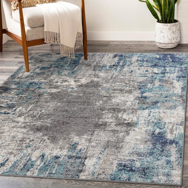 Luxe Weavers Modern Artistic Abstract Area Rug - 2'x3' - Blue