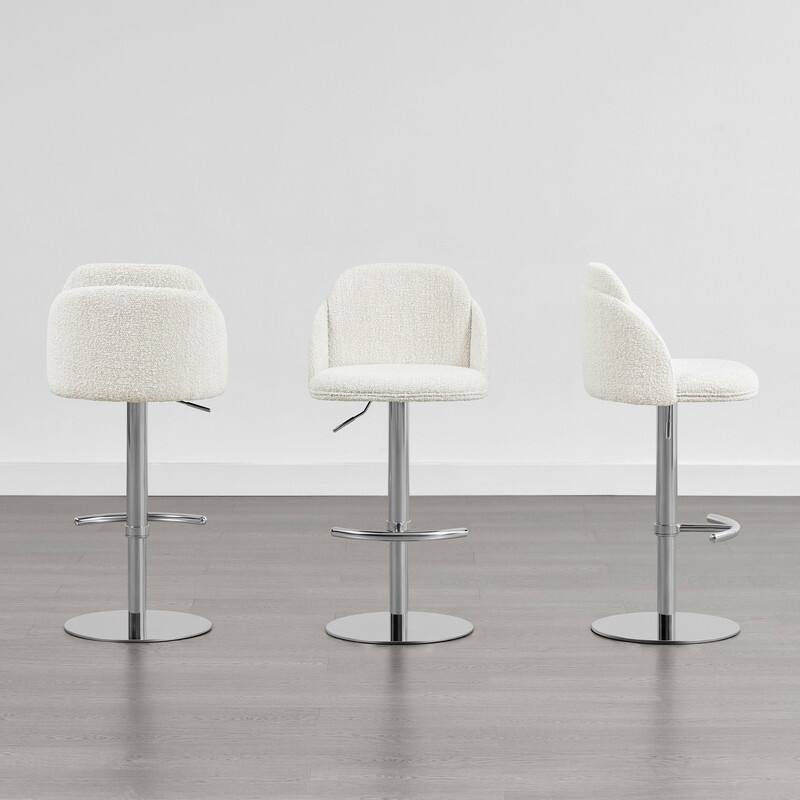 Spruce & Spring Joseph Modern Adjustable Swivel Counter Bar Stools with Back and Arched Footrest