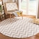 preview thumbnail 87 of 112, SAFAVIEH Handmade Flatweave Dhurries Sandie Modern Wool Rug 6' x 6' Round - Grey/Ivory