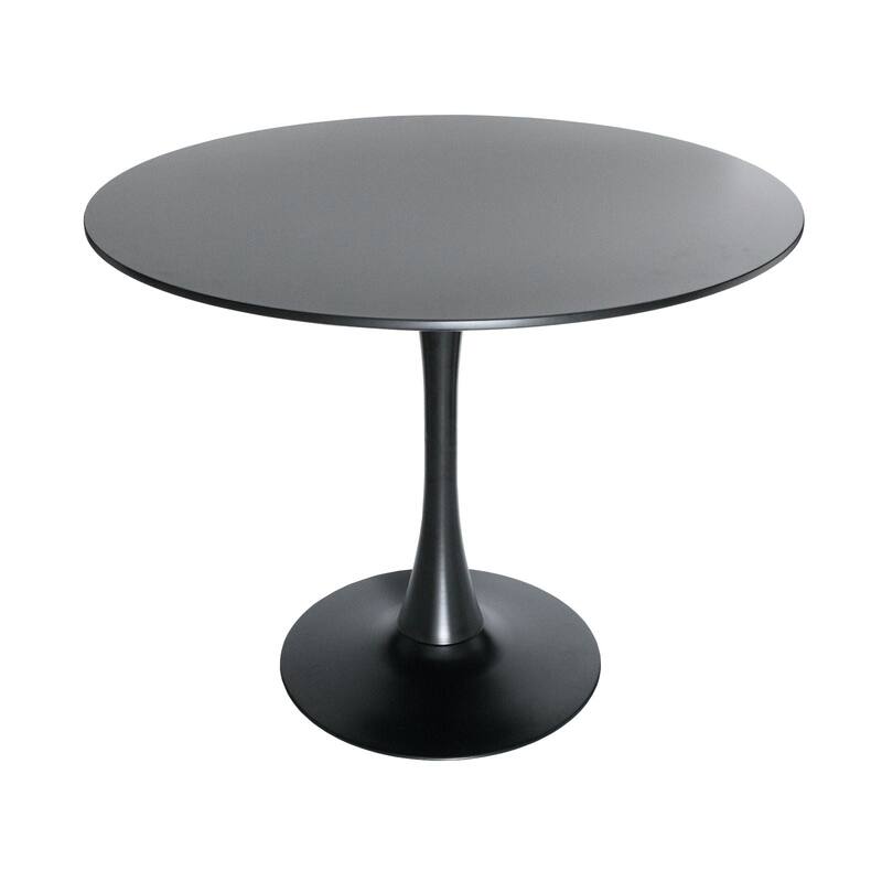 5-Piece Dining Set with 35" Round MDF Table and 4 ABS Plastic Side Chair with Gold Metal Legs