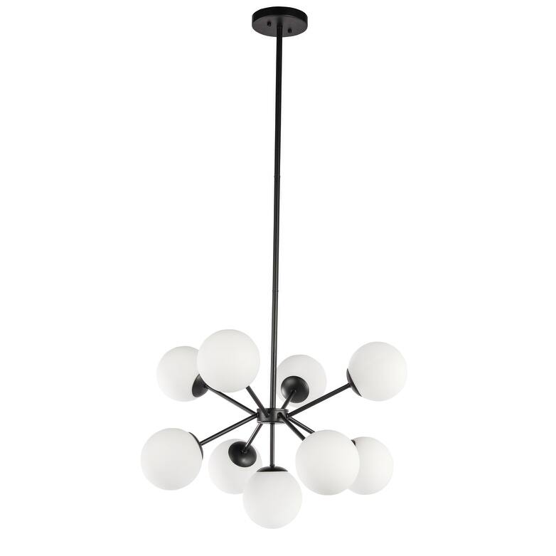 Starlight 27-Inch Frosted 9-Light Pendant - Black