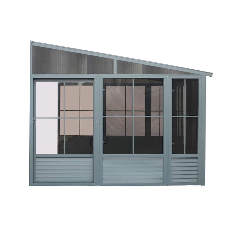 Gazebo Penguin Florence Wall-mounted Gazebo with Metal Roof 10'