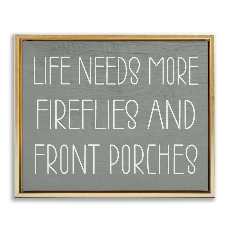 Stupell Fireflies & Front Porches Framed Floater Canvas Wall Art Design By Lil' Rue - 31 x 25 - Gold