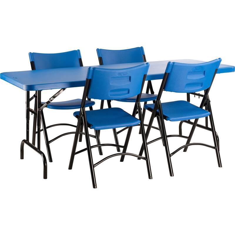 NPS Blow Molded Folding Chair and Table Set (4 chairs) - N/A