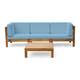 Option teak + blue cushion