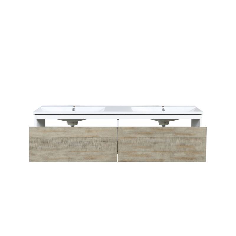 Lexora Scopi 60 inch Bath Vanity in Rustic Acacia with Countertop